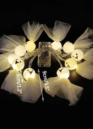 1.5M 10LED Halloween LED Light String Horror Eyeballs Pumpkin Spider Bat Skull Lamp Trick Or Treat Happy Halloween Party Decor - Riparo82