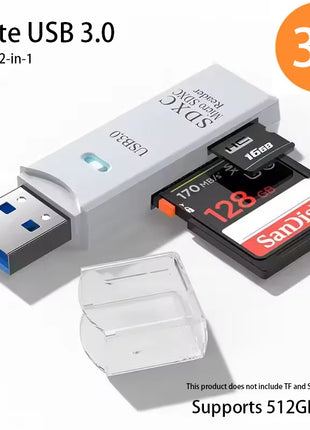 Lettore di schede USB 3.0 multifunzionale 2 in 1Micro SD TFMemoryCardReaderUSBFlashDrive Adattatore per schede per PC Accessori per laptop