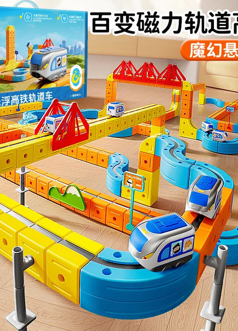 Set di treni magnetici Piste da costruzione versatili trasformabili Giocattoli magnetici Treno Regali per auto ferroviarie non remote fai-da-te per bambini - riparo82