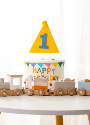 Giocattoli Montessori treno in legno per giocattolo di compleanno per bambini con numeri e blocchi gioco Toddler Boys And Girls1 2 3 4 5 giocattolo per l'apprendimento del bambino - riparo82
