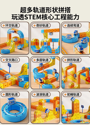 Set di treni magnetici Piste da costruzione versatili trasformabili Giocattoli magnetici Treno Regali per auto ferroviarie non remote fai-da-te per bambini - riparo82
