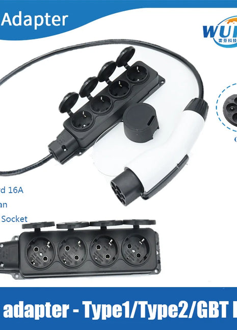 EU Socket Type1 Type2 GBT Plug Electricity Vehicles Suitable For GBT ioniq5 Mg4 Korean 220v Outdoor Picnic Need Car Supports V2L - Riparo82