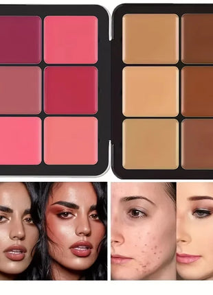 12-color concealer and blush palette Matte and highlight contour makeup rouge palette - Riparo82