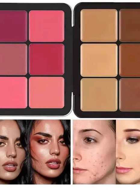 12-color concealer and blush palette Matte and highlight contour makeup rouge palette