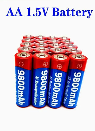 Batterie AA Ricaricabili 1,5V 9800mAh - Alcaline per LED, MP3, Giocattoli - riparo82