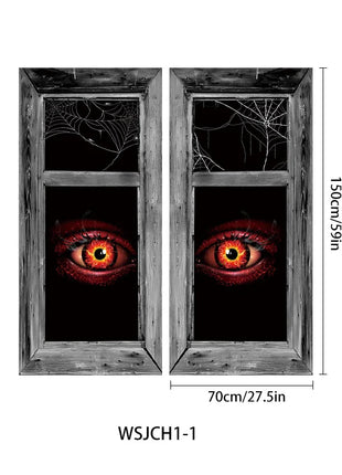 Halloween Curtain Backdrop with Female Ghost Design used for Creating A Terrifying Atmosphere In Indoor/Outdoor Party Decor - Riparo82