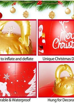 Ornamenti gonfiabili giganti della palla di Natale del PVC da 32 pollici Decorazioni grandi della palla di Natale del colpo all'aperto per gli ornamenti della festa di Natale - riparo82