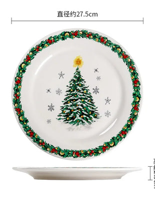 Creativo Natale Piatto in ceramica Stoviglie Ristorante di lusso Bistecca Piatti per pasta Casa Delizioso Piatto Piatto da zuppa Tazze squisite - riparo82
