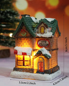 Incandescente inverno decorazione festa di natale mestiere resina di natale luminoso piccola casa ornamento romantico edificio in miniatura del villaggio
