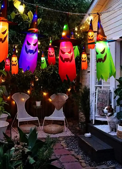 5 Pcs Halloween Witch Hat String Lights,Colored LED Lights Halloween Glowing Decoration for Yard Tree Garden Party Decor - Riparo82
