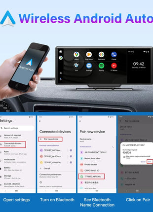 10.26'' Dash Cam 4K Car Mirror Video Player Wireless Carplay Android Auto GPS Car Monitor Multimedia Rearview Camera Dashboard - Riparo82