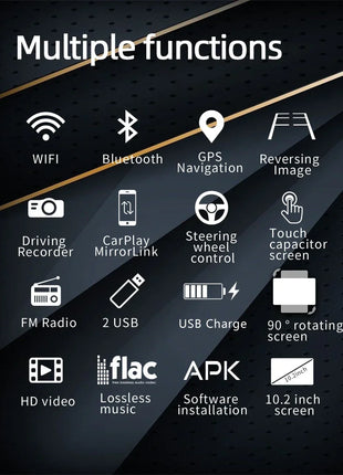 4G+64G Android 14 Car Stereo Video Multimidia Radio Player 10.1 Inch Universal Autoradio GPS Electric Rotatable Touch Screen - Riparo82