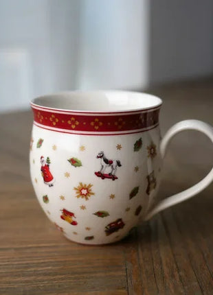 Tesoro tedesco Porcellana dura Giocattolo natalizio Joy Piatto piano multi-angolo Tazza di Natale Piattino Ciotola Candeliere Stili multipli - riparo82