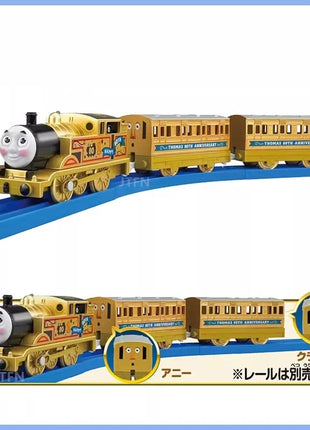 TAKARA TOMY Tomica Plarail Thomas & Friends Train 80° anniversario Golden Thomas Annie Clarabel Veicoli Modelli Regalo di compleanno - riparo82