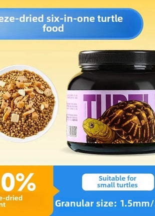 Yee Freeze-Dried Turtle Food - 6-in-1 Floating Pellets with Shrimp, Fish & Vegetables - for Aquatic & Semi-Aquatic Turtles - Riparo82