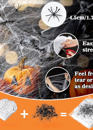 200cm Halloween Spiders Outdoor Decoration Halloween Plush Spiders Giant Spider for Indoor Outdoor Garden Party Decoration - Riparo82