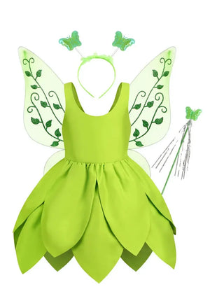 Costume Trilly Campanellino Carnevale 2026 - Abito Fata Verde Bambina