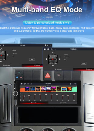 Hikity 2+64G Carplay Android 1din Car Radio Android Auto Stereo 6.86" GPS Navigation Player support FM WiFi USB Rear Camera - Riparo82