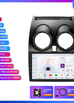 Hizpo 8G+128 AI Voice Car Radio Android Auto Multimedia For Nissan Qashqai J10 2006 2007 2008-2013 Carplay 4G 2din GPS autoradio