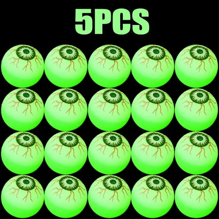 5/50PCS Luminous Bouncing Ball Halloween Glow in The Dark Eyeball Toys Rubber Fake Eyeball Haunted House Horror Decoration Props