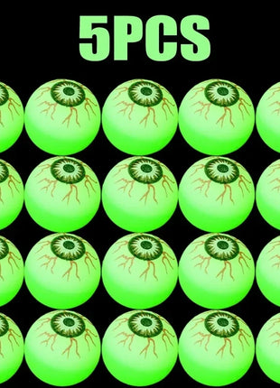 5/50PCS Luminous Bouncing Ball Halloween Glow in The Dark Eyeball Toys Rubber Fake Eyeball Haunted House Horror Decoration Props - Riparo82
