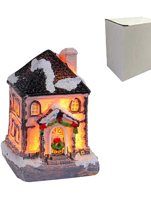 {Summer2}Mini LED Villaggio di Natale Artigianato in resina Edifici di case di neve Luce a LED Decorazione per interni domestici fai da te Regali di Natale