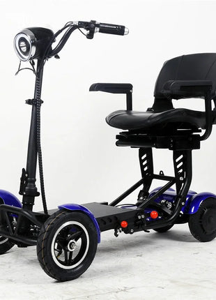 Foldable Mobility Scooter 4 Wheels For Old People Elderly Dual Motor 500W Folding Electric Scooter With Big Seat Blue Red White - Riparo82