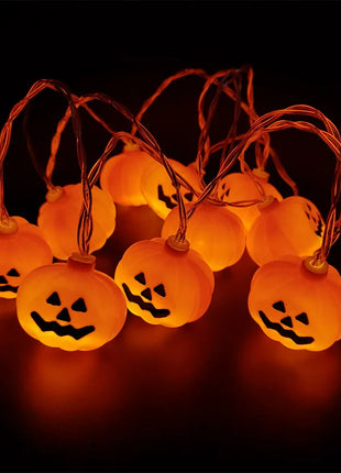 1.5M 10LED Halloween LED Light String Horror Eyeballs Pumpkin Spider Bat Skull Lamp Trick Or Treat Happy Halloween Party Decor - Riparo82