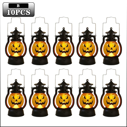 Halloween Pumpkin Ghost Face Lamp Portable Skull Decoration Light for Bar Party Table Atmosphere Prop Halloween Decor Use