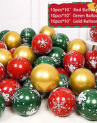 30 pezzi di palloncini natalizi in lattice da 10 pollici palloncini coriandoli rossi verdi dorati per la decorazione della festa di Natale Capodanno 2026 - riparo82