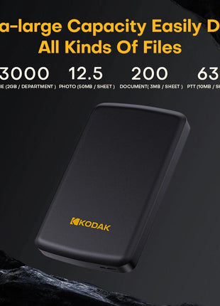 Disco rigido HDD esterno portatile Kodak Disco rigido esterno USB 3.0 da 5 Gbps 500G 1 TB Archiviazione di grande capacità PS4/Xbox/PC e video 4K