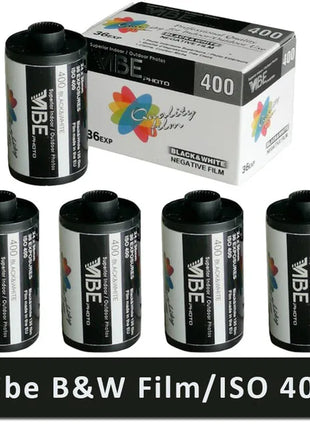 1 rotolo/2 rotolo/3 rotolo/5 rotolo VIBE 400 Pellicola bianca e nera ISO 400 35mm 135 Pellicola negativa 36EXP/rotolo per fotocamera Kodak (due data 3.2026)