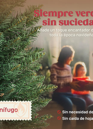 Albero di Natale stretto con rami Supporto in metallo facile da montare per interni verdi