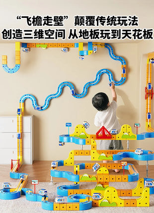 Set di treni magnetici Piste da costruzione versatili trasformabili Giocattoli magnetici Treno Regali per auto ferroviarie non remote fai-da-te per bambini - riparo82