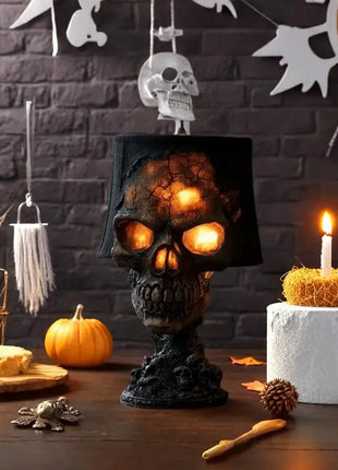 Desk Lamp Halloween Skull Lamp Skull Desk Lamp with Spooky Led Light for Halloween Party Mantel Decoration Unique Room Accent - Riparo82