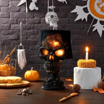 Desk Lamp Halloween Skull Lamp Skull Desk Lamp with Spooky Led Light for Halloween Party Mantel Decoration Unique Room Accent
