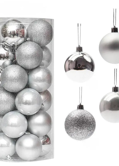 24PCS Palle Di Natale Ornamenti Per L'albero Di Natale Palle Di Natale Appeso Albero Pendenti Home Party Decor 2026 Regalo di Capodanno Noel Navidad - riparo82