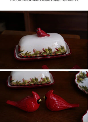 Set di stoviglie in ceramica di natale piatto da pranzo occidentale colorato sottosmalto di alta qualità piatto decorativo per posate per la cena del Festival - riparo82