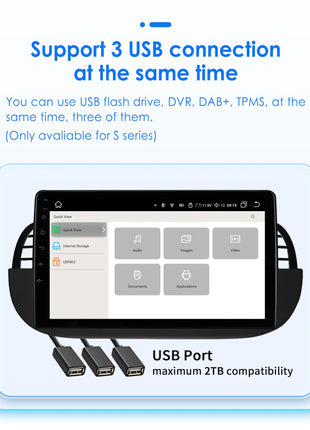 4G 8Core Android Car radio GPS Stereo For Fiat 500 2007-2014 Multimedia Video player 2DIN Autoradio DSP Carplay 7862 Head Unit - Riparo82