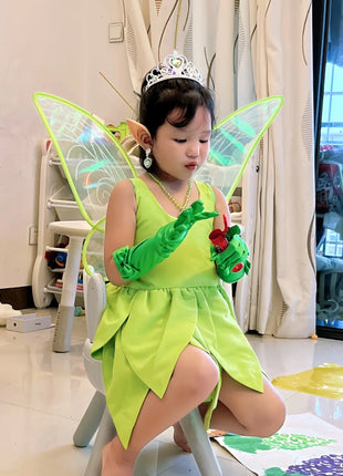 Costume Trilly Campanellino Carnevale 2026 - Abito Fata Verde Bambina