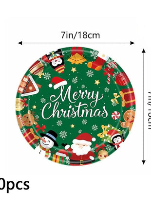 Piatti usa e getta per feste di Natale, tovaglioli da dessert, tazze, decorazioni per la tavola, bomboniere per le vacanze di Capodanno - riparo82