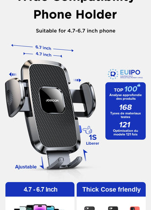 Dashboard Phone Holder for Car【360° Widest View】9in Flexible Long Arm, Universal Handsfree Auto Windshield Air Vent Phone Mount - Riparo82