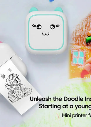 Mini Printer Portable Label Self-adhesive Sticker Color Thermal Paper Wireless Bluetooth Printing For Phones Photo - Riparo82