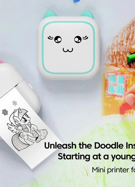 Mini Printer Portable Label Self-adhesive Sticker Color Thermal Paper Wireless Bluetooth Printing For Phones Photo - Riparo82