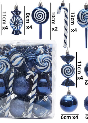 29/36/40 pezzi palla di Natale argento rosso albero di Natale pendenti appesi stampati sfere di Natale in oro a forma speciale 2024 nuovo - riparo82