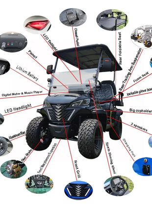 China's Hot Sale 48V/72V Lithium Golf Car 4/6/8 Person Electric Mini Sightseeing Bus Electric Golf Carts - Riparo82