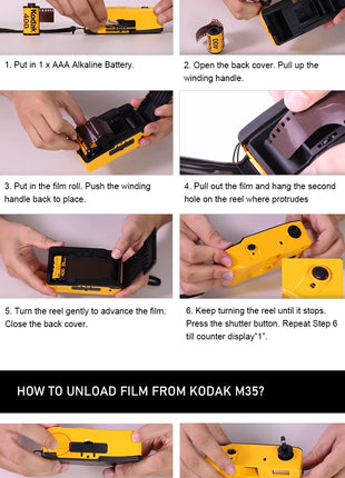 Pellicola originale KODAK GOLD 200 da 35 mm 36 esposizioni per rotolo adatta per fotocamera M35/ M38/ F9/ H35 (data di scadenza: 2027) pellicola classica