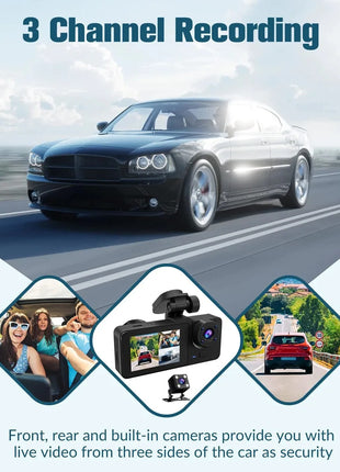 Dash Cam for Cars Camera HD 1080P Video Recorder Dashcam DVR Black Box Dual Lens DVR with Rear View Camera for Vehicle - Riparo82