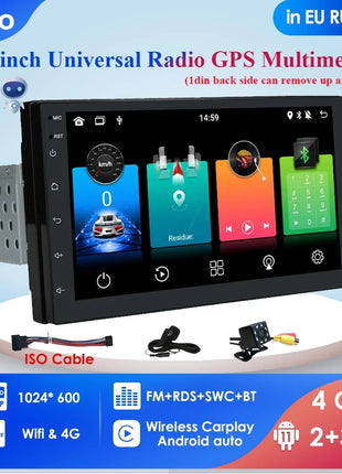 2G+32G 7 Inch Autoradio Carplay 1 Din Android Auto Car Radio GPS for Universal Stereo Multimedia Player Navigation Head Unit RDS - Riparo82