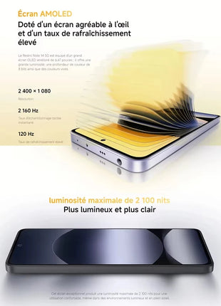 Redmi Note 14 5G Versione globale Smartphone NFC MediaTek Dimensity 7025-Ultra 108MP Fotocamera 5110mAh Batteria 120Hz - riparo82